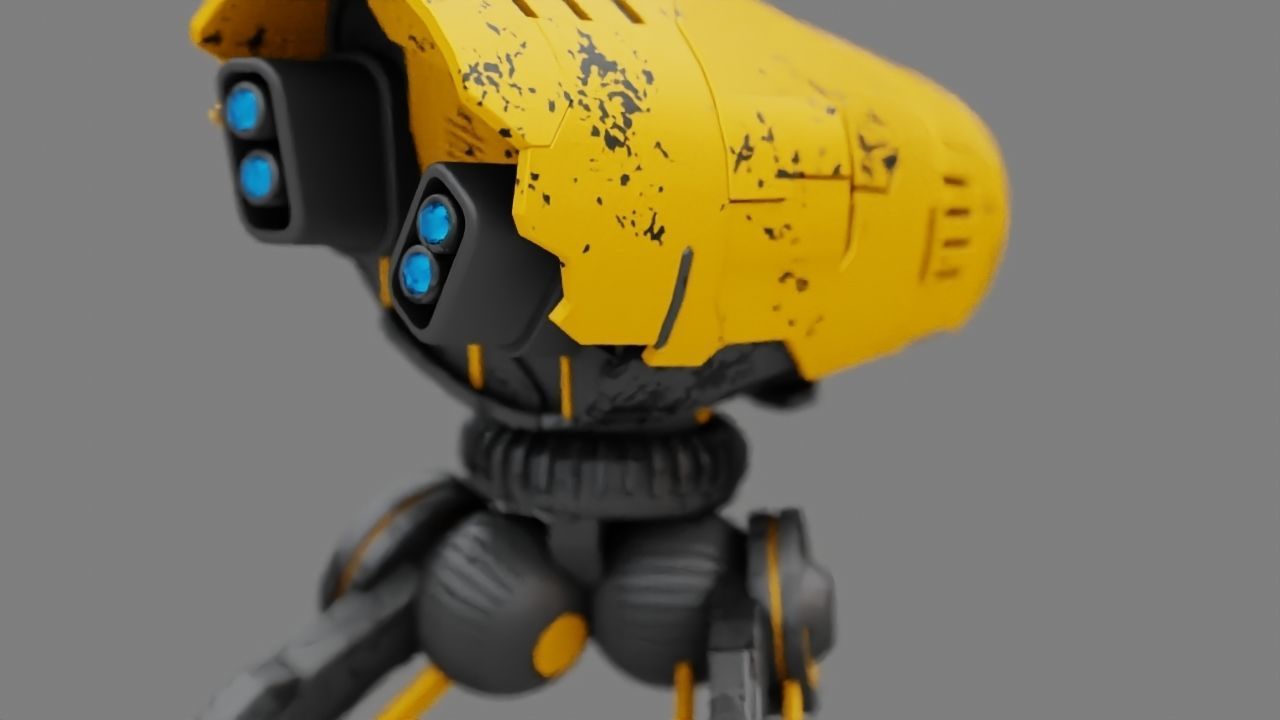 Combat DROID rigged character 3D model_8