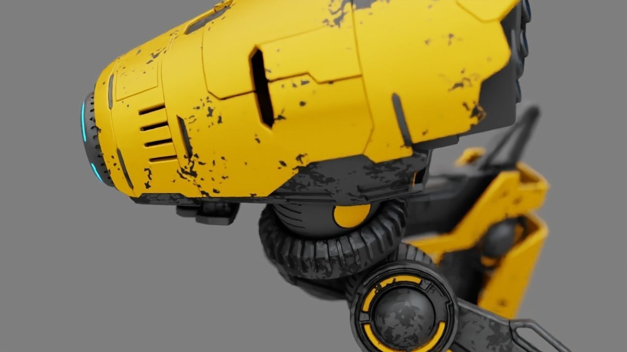 Combat DROID rigged character 3D model_5