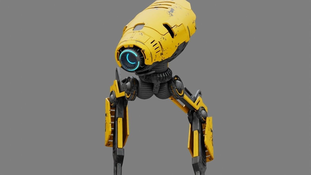 Combat DROID rigged character 3D model_3