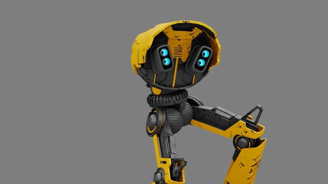 Combat DROID rigged character 3D model_16