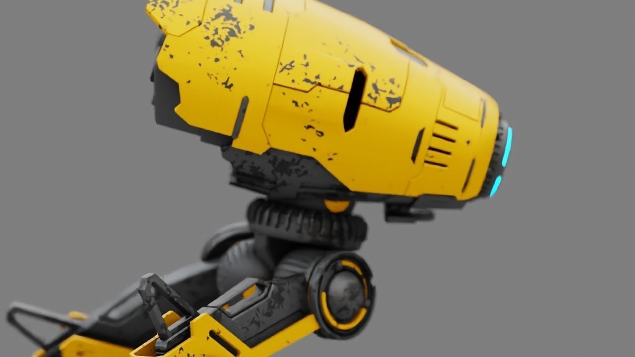 Combat DROID rigged character 3D model_9