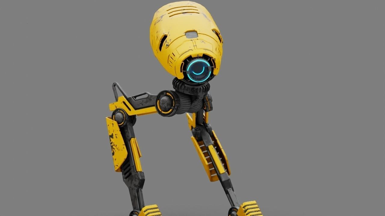 Combat DROID rigged character 3D model_1