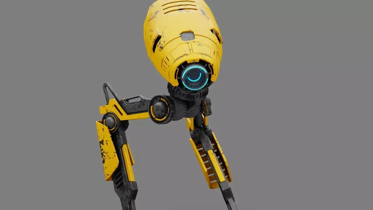 Combat DROID rigged character 3D model_0