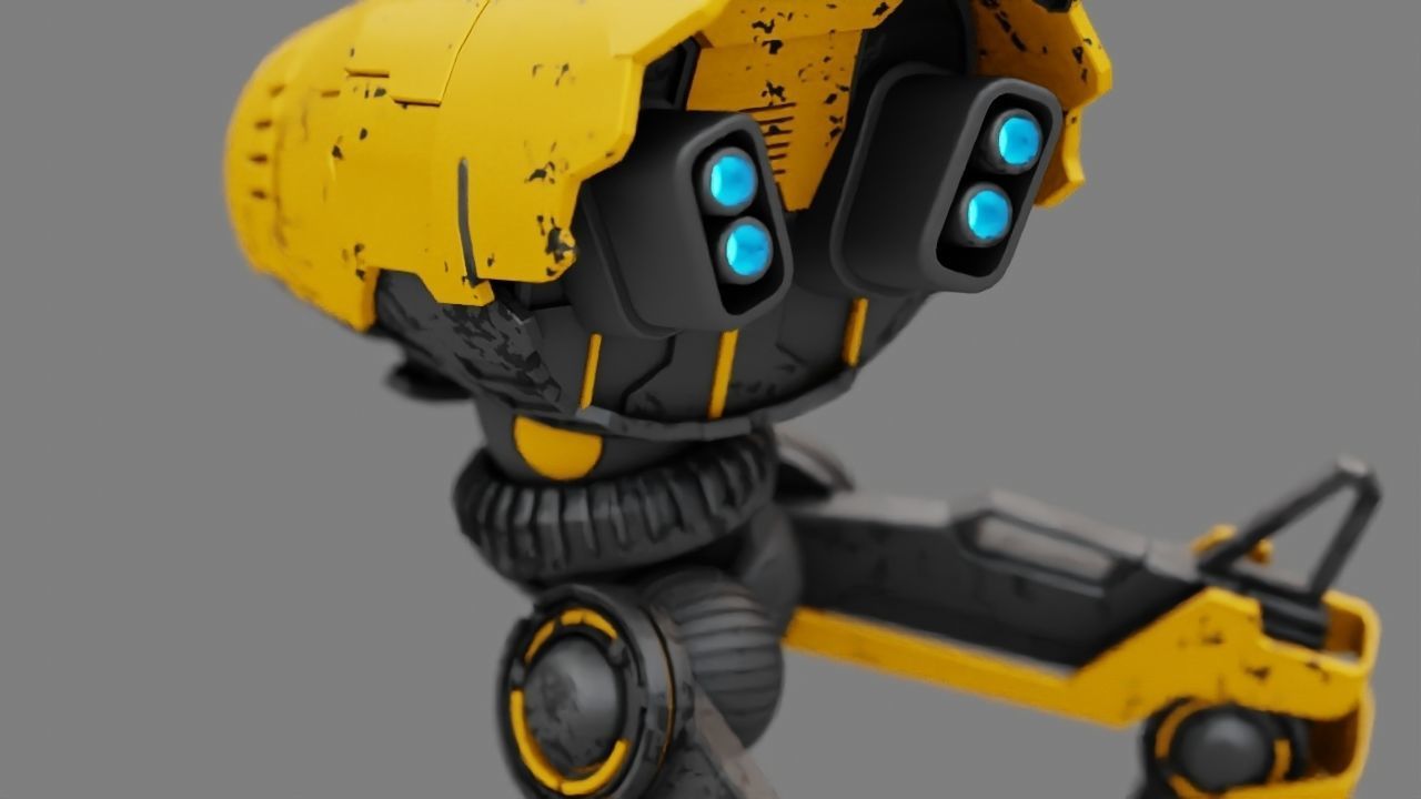 Combat DROID rigged character 3D model_6