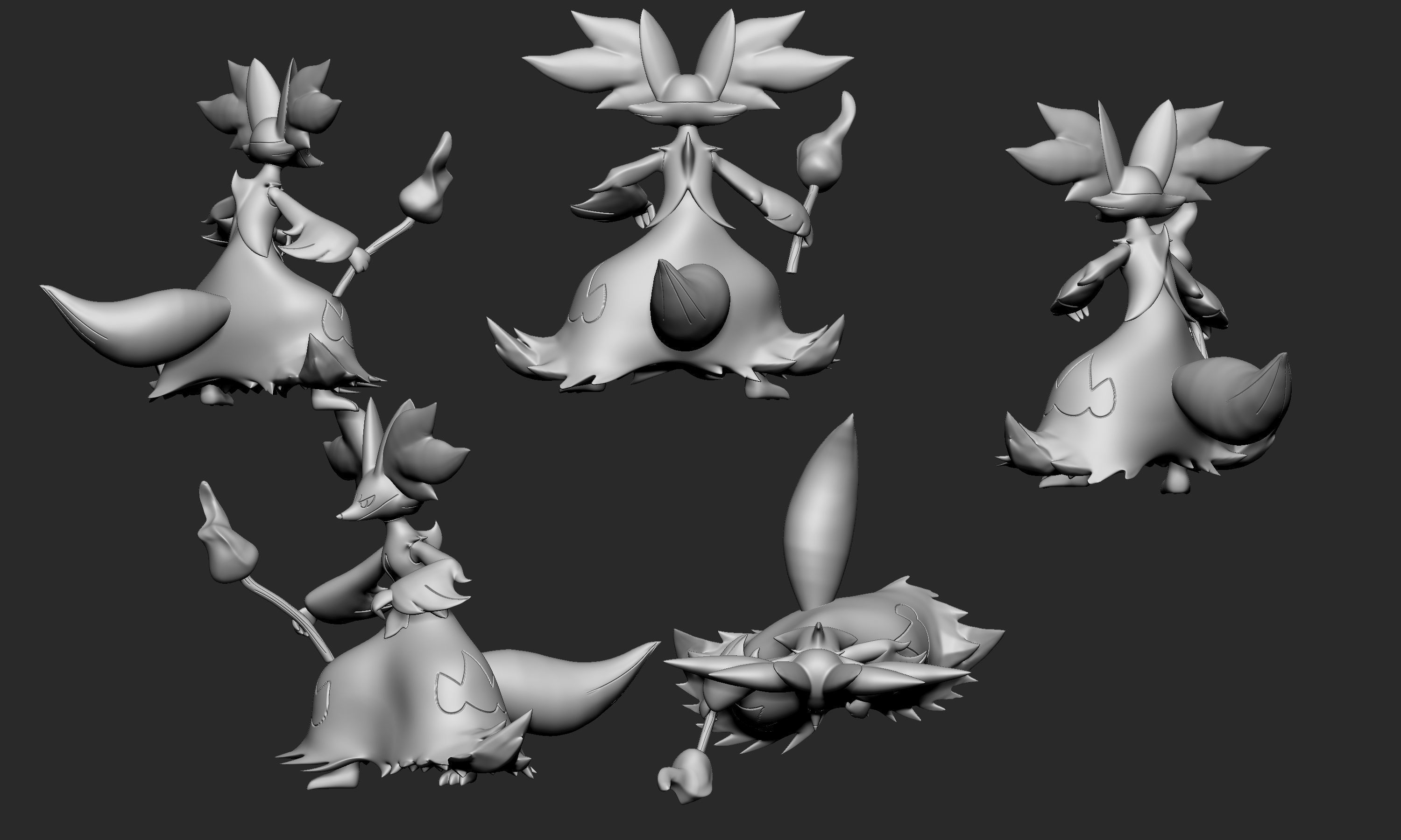 Pokemon - Fennekin Braixen and Delphox 3D print model_7