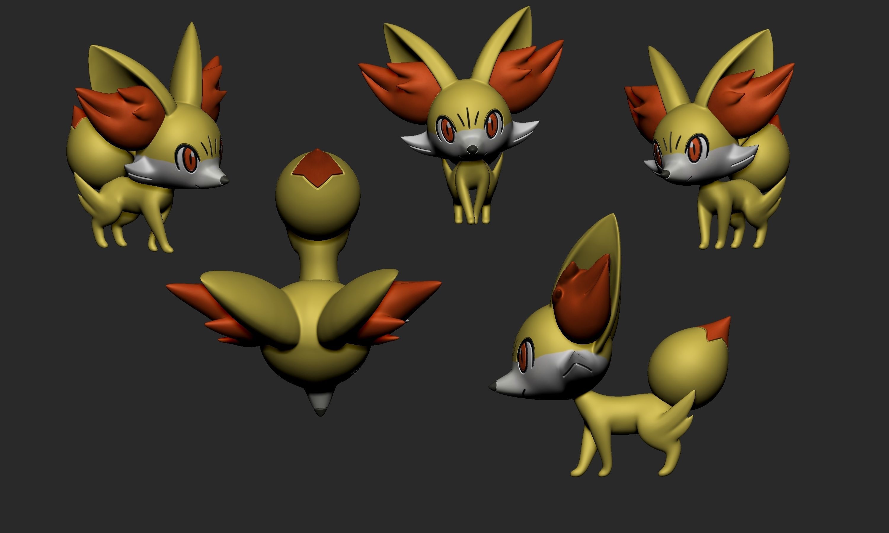 Pokemon - Fennekin Braixen and Delphox 3D print model_10