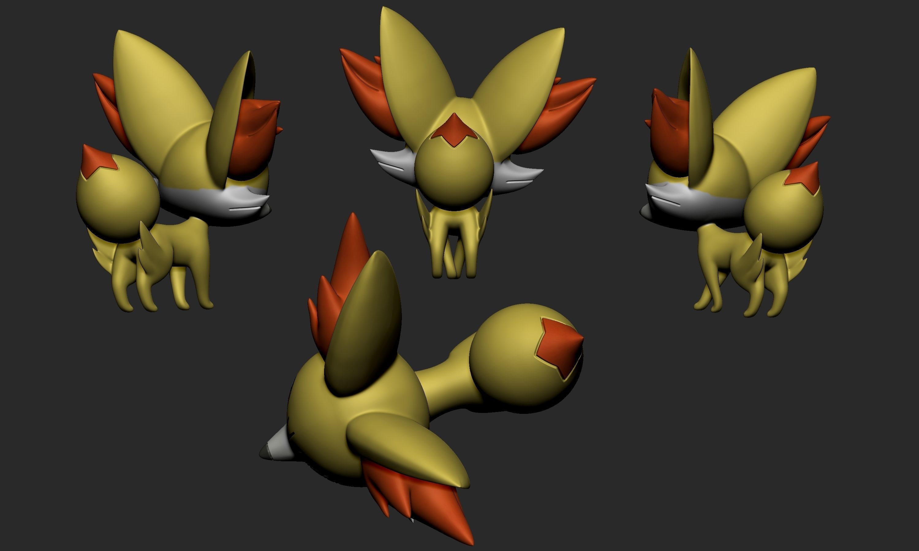 Pokemon - Fennekin Braixen and Delphox 3D print model_11