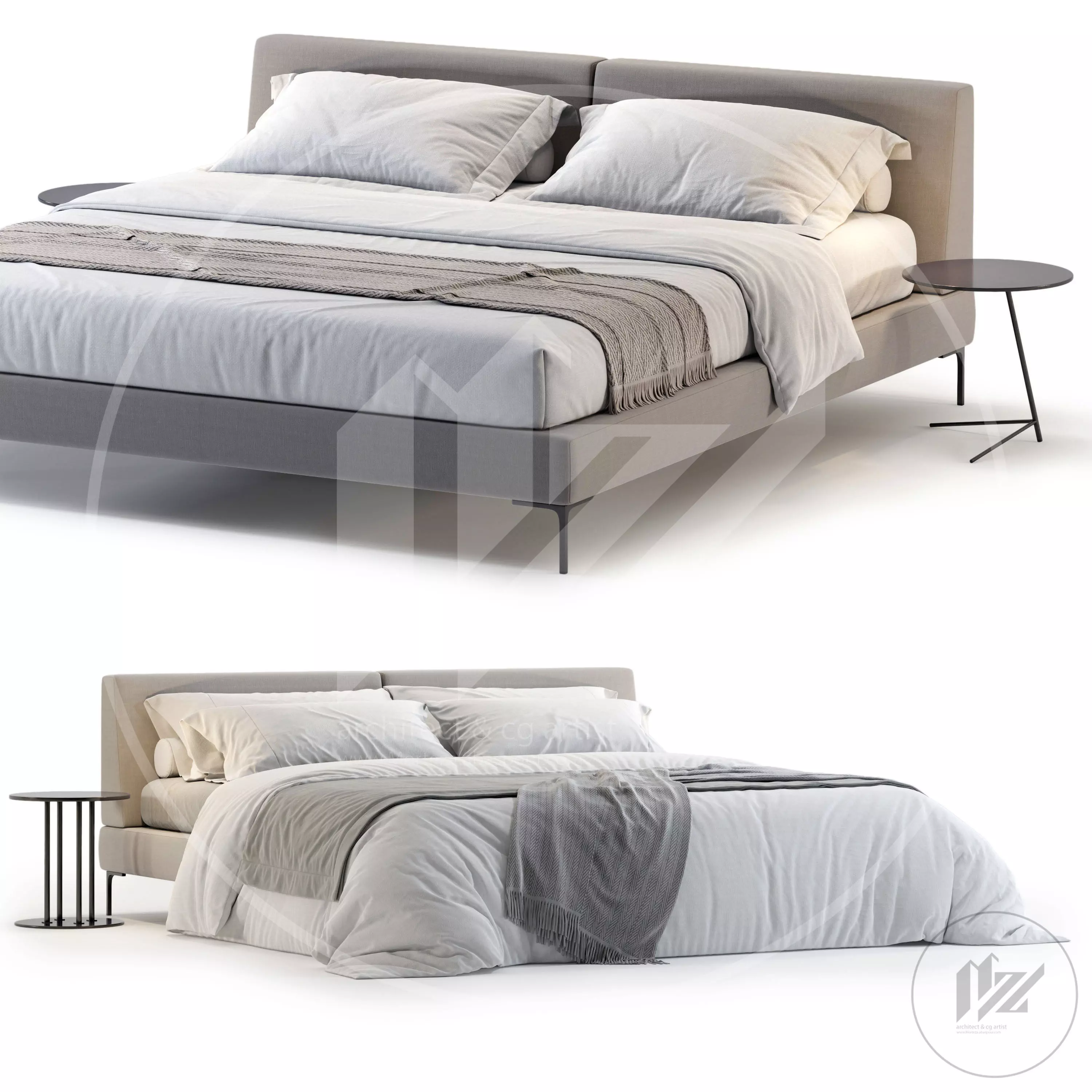B And B Italia CHARLES Bed 3D model