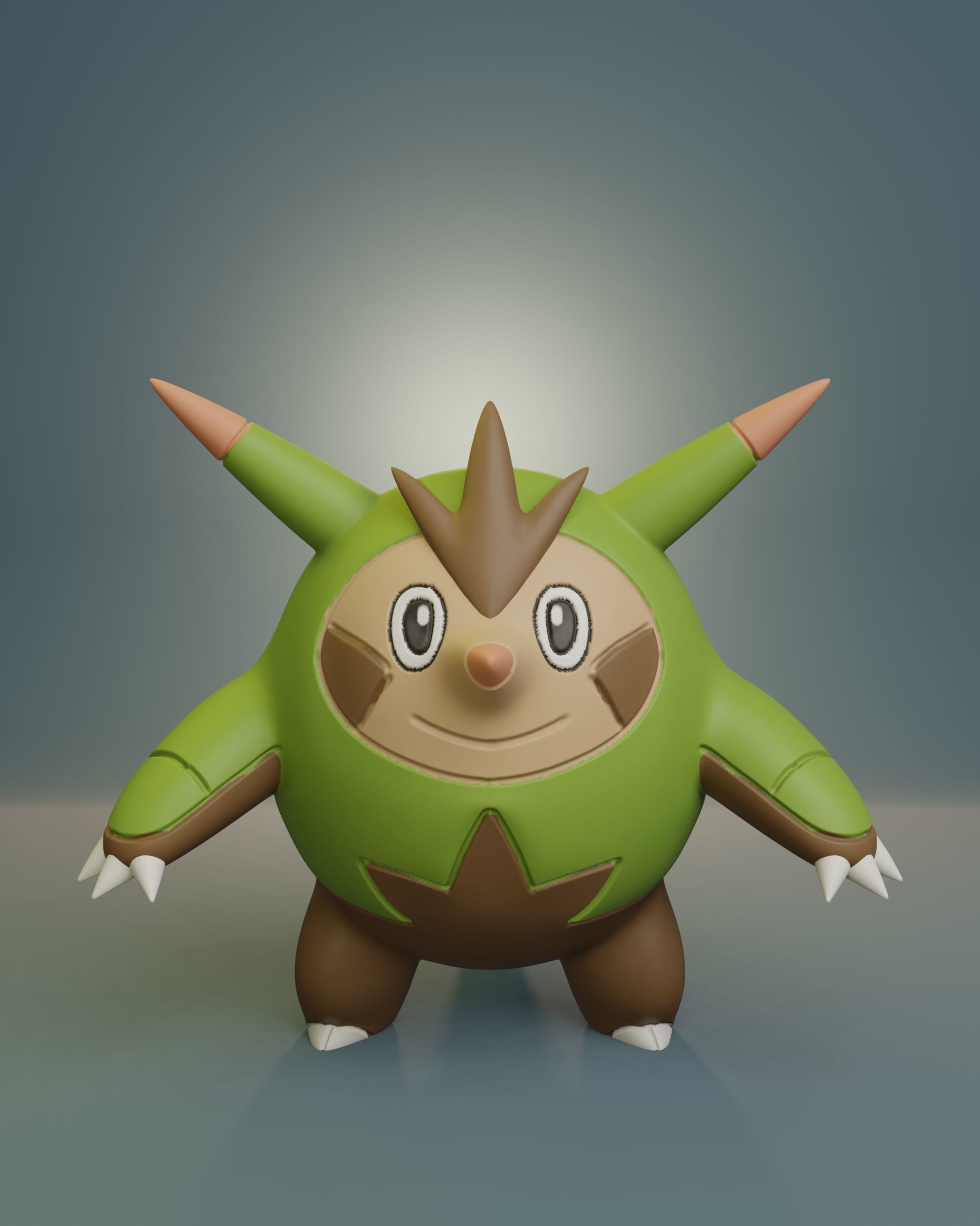 Pokemon - Chespin Quilladin and Chesnaught 3D print model_12