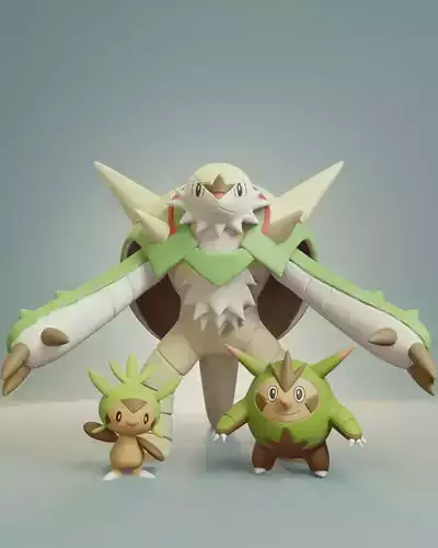 Pokemon - Chespin Quilladin and Chesnaught 3D print model