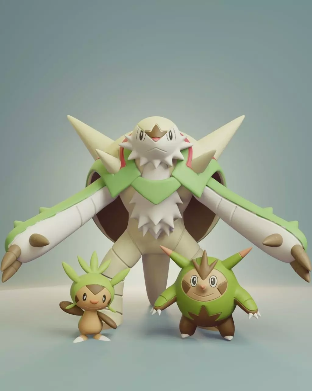 Pokemon - Chespin Quilladin and Chesnaught 3D print model_0