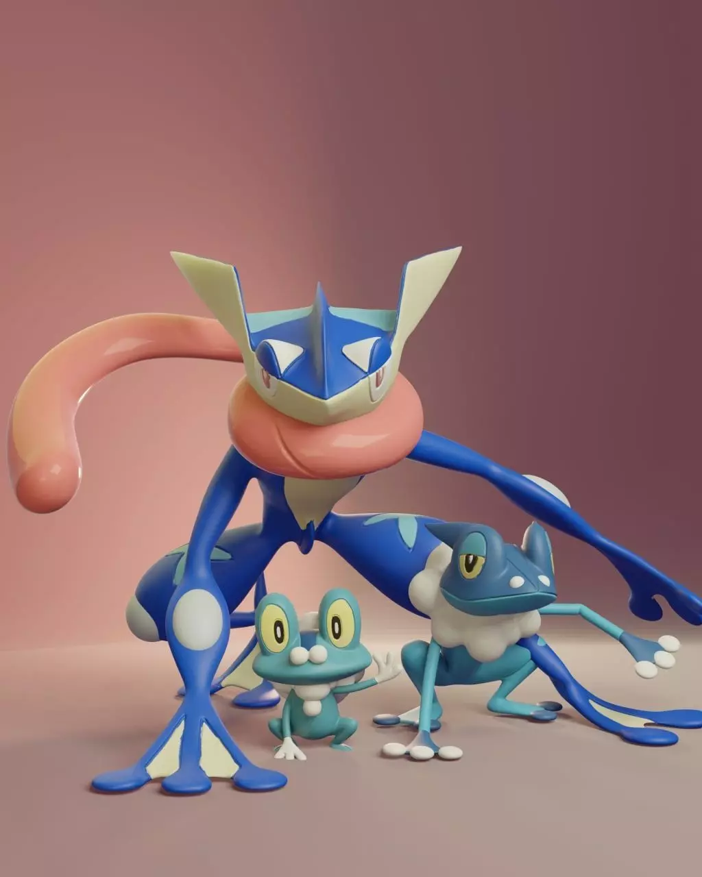 Pokemon - Froakie Frogadier and Greninja 3D print model_0