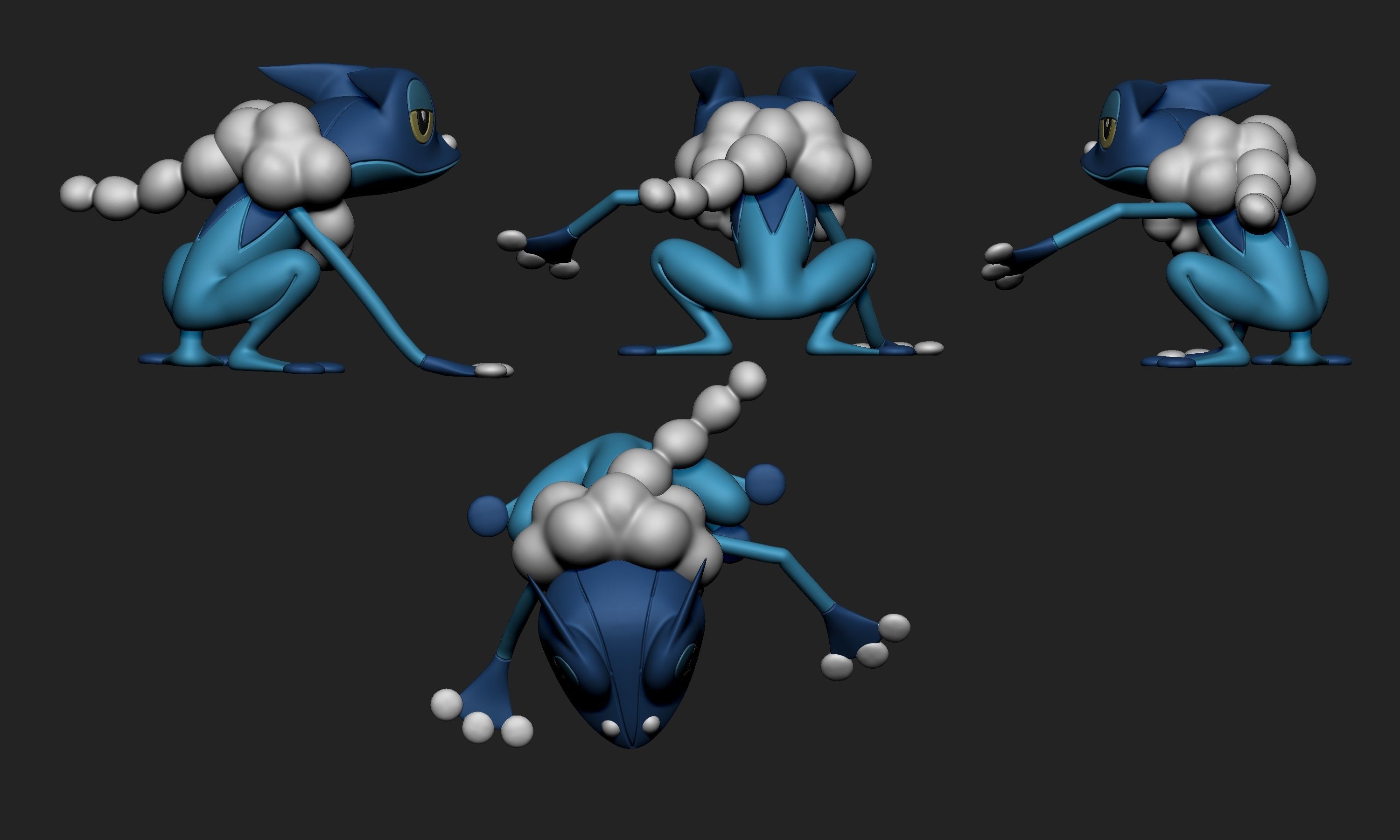 Pokemon - Froakie Frogadier and Greninja 3D print model_10