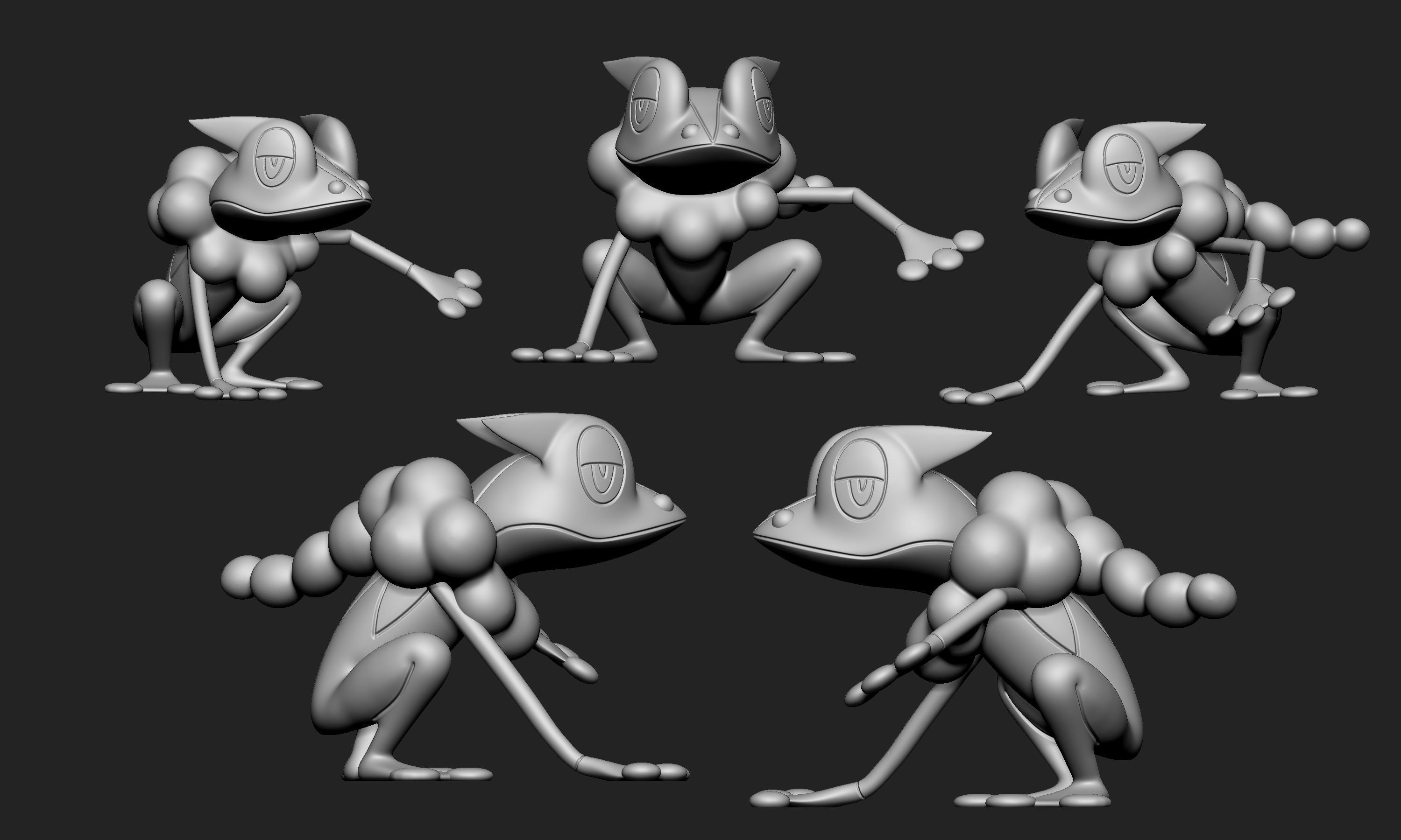 Pokemon - Froakie Frogadier and Greninja 3D print model_14