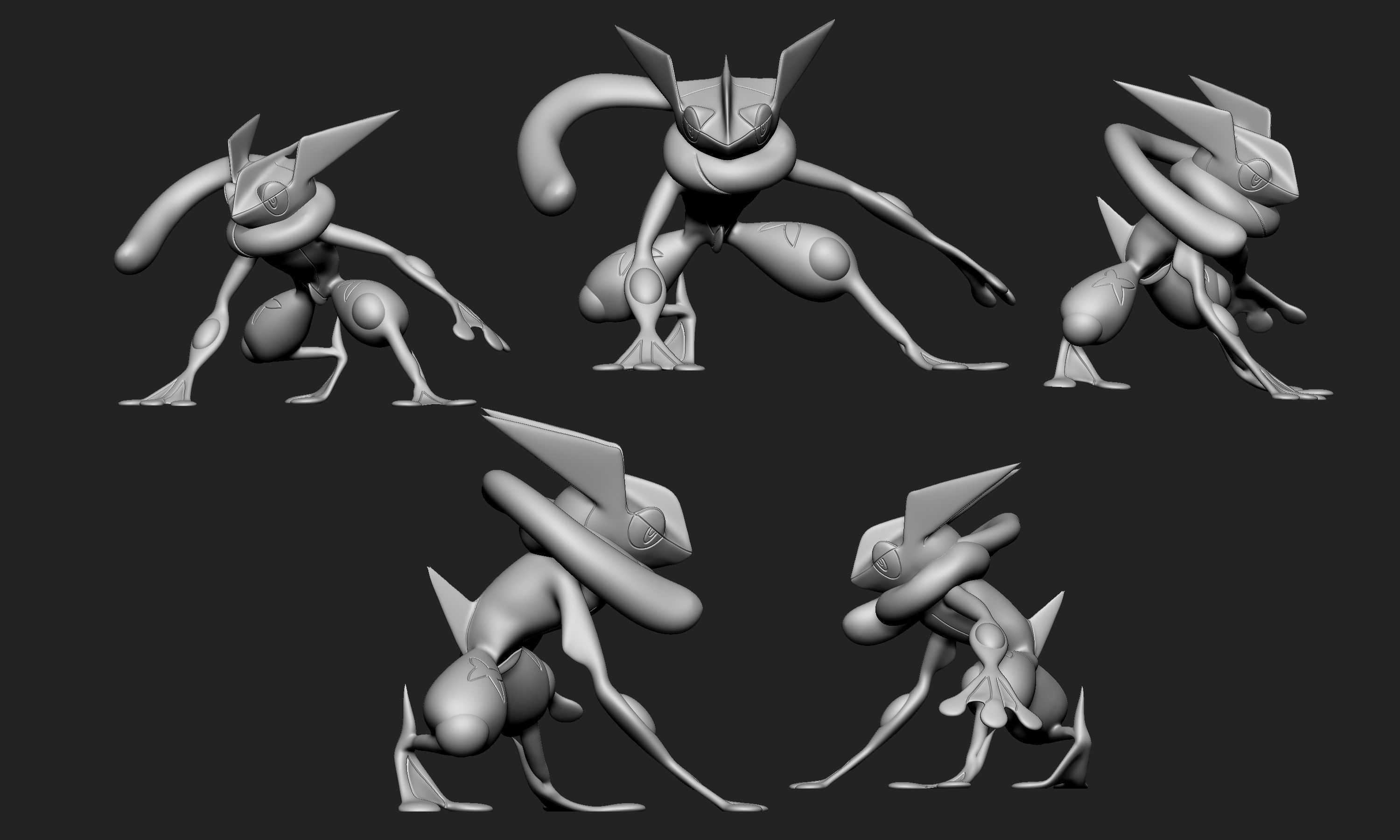 Pokemon - Froakie Frogadier and Greninja 3D print model_21