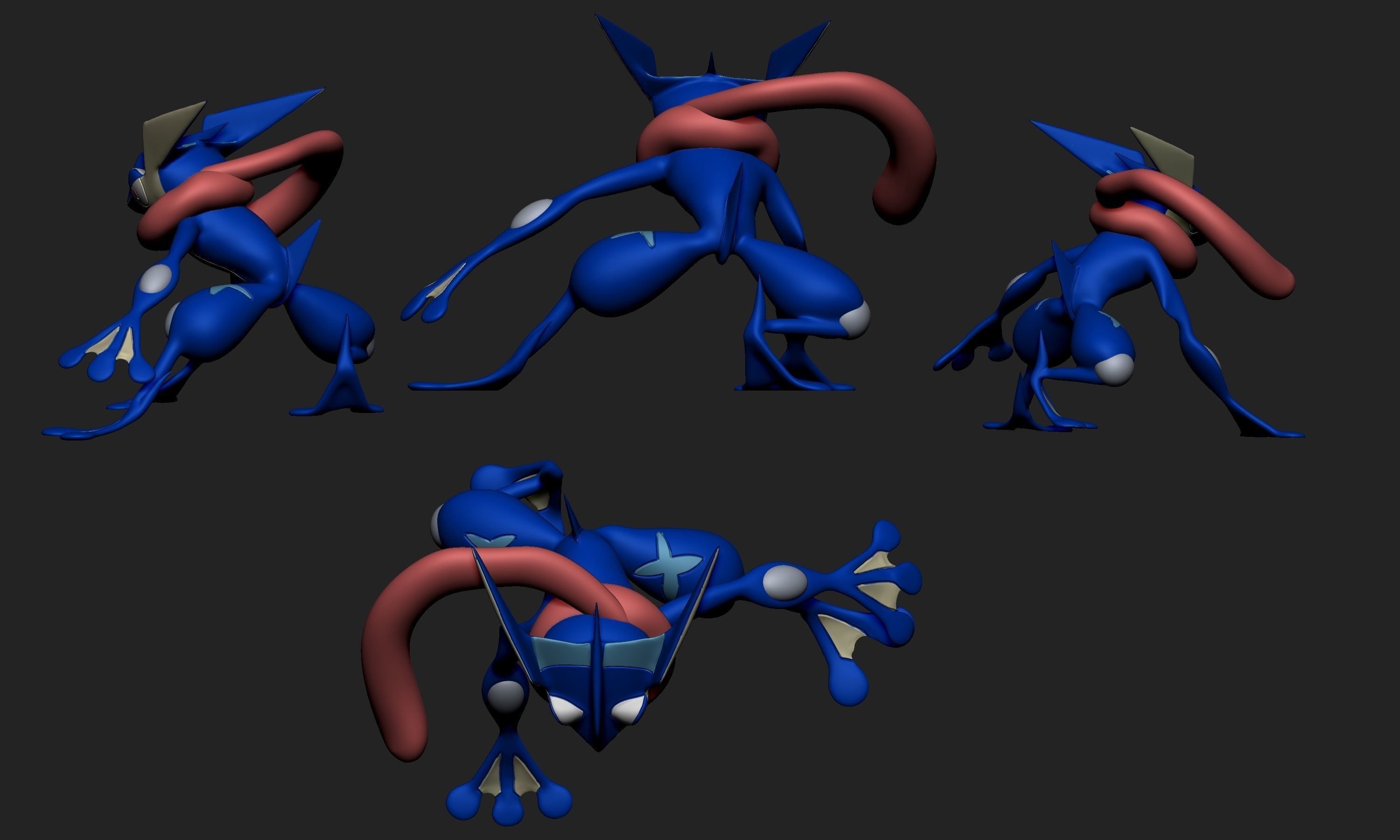 Pokemon - Froakie Frogadier and Greninja 3D print model_18