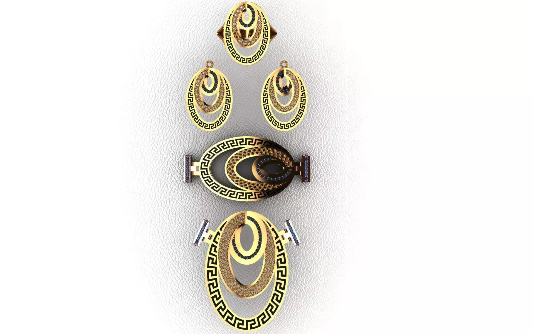 mini set of gold and silver jewelry Free 3D print model_0