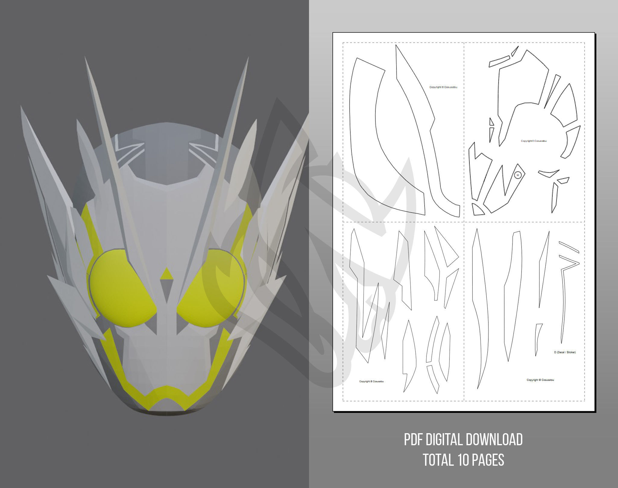 Kamen Rider Zero-One Metal Cluster Hopper 3D Model Template 3D print model_2