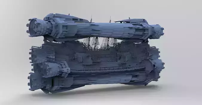 Sci fi Airship Space design City 2 