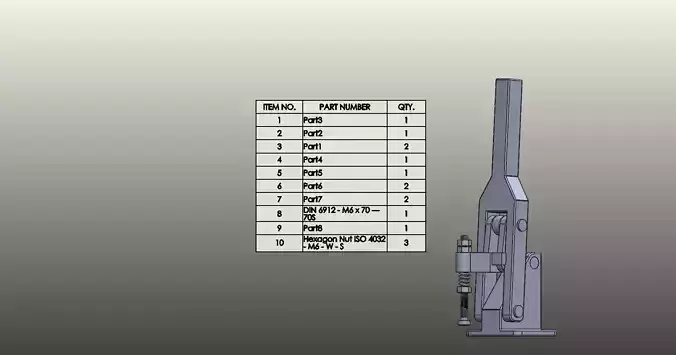 lever clamp 3D print model