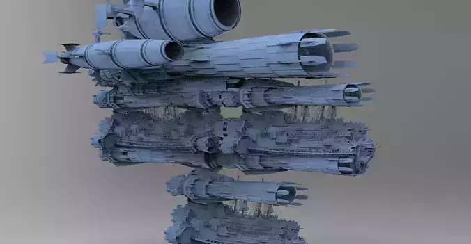 Sci fi Airship Space design City 4 designs