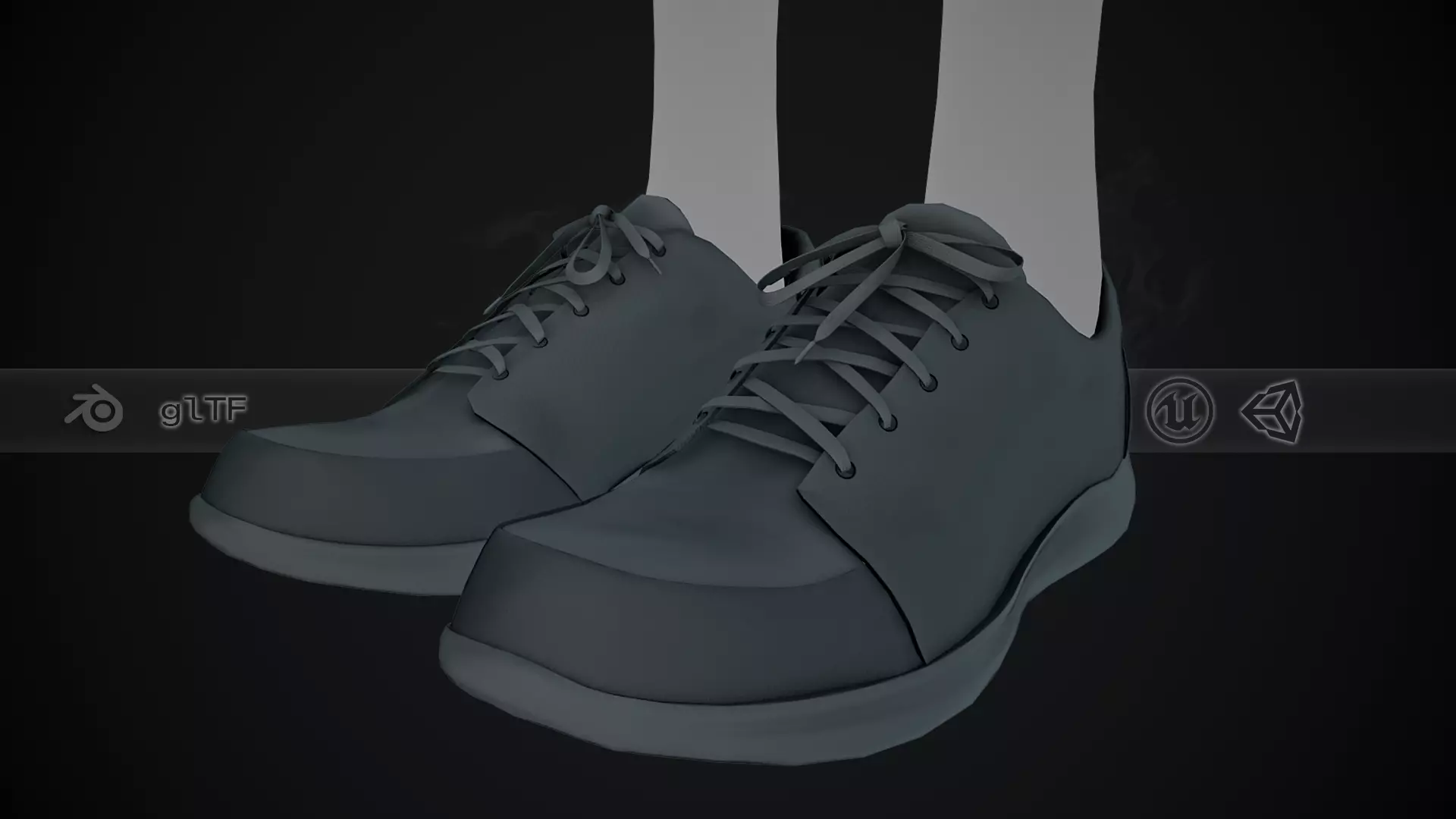 Black Shoes Style 1 Low-poly 3D model