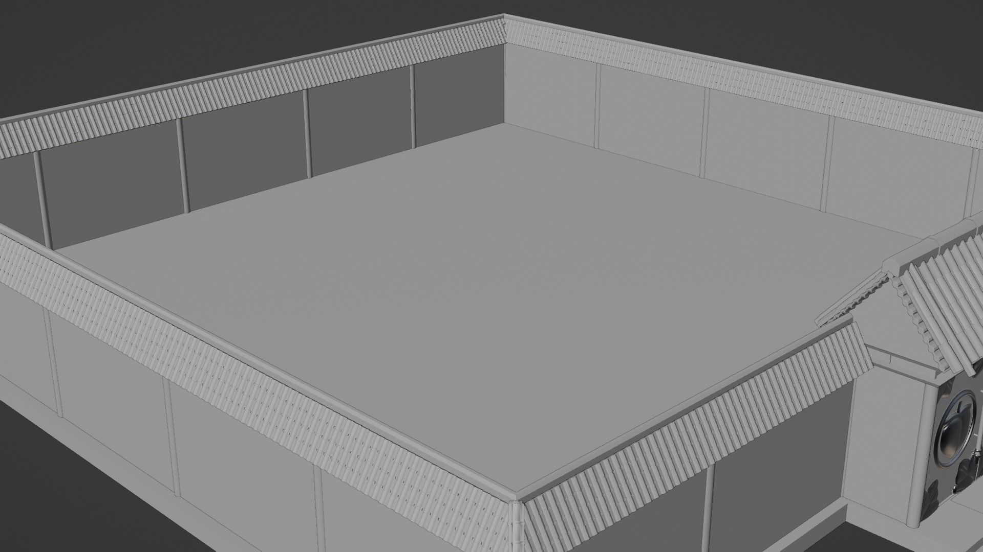 Chinese Temple Walls and Entrance 3D model_11