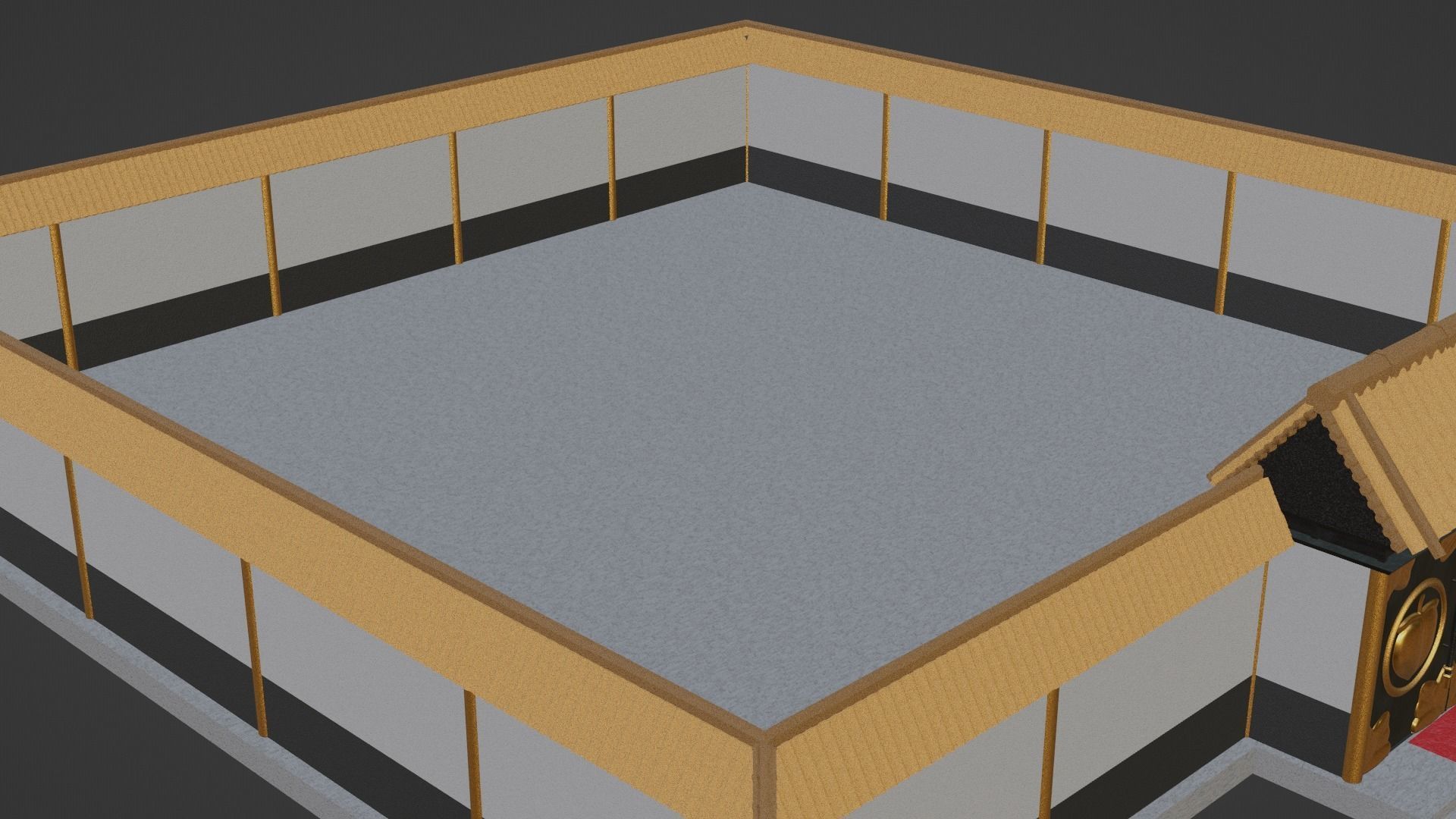 Chinese Temple Walls and Entrance 3D model_10