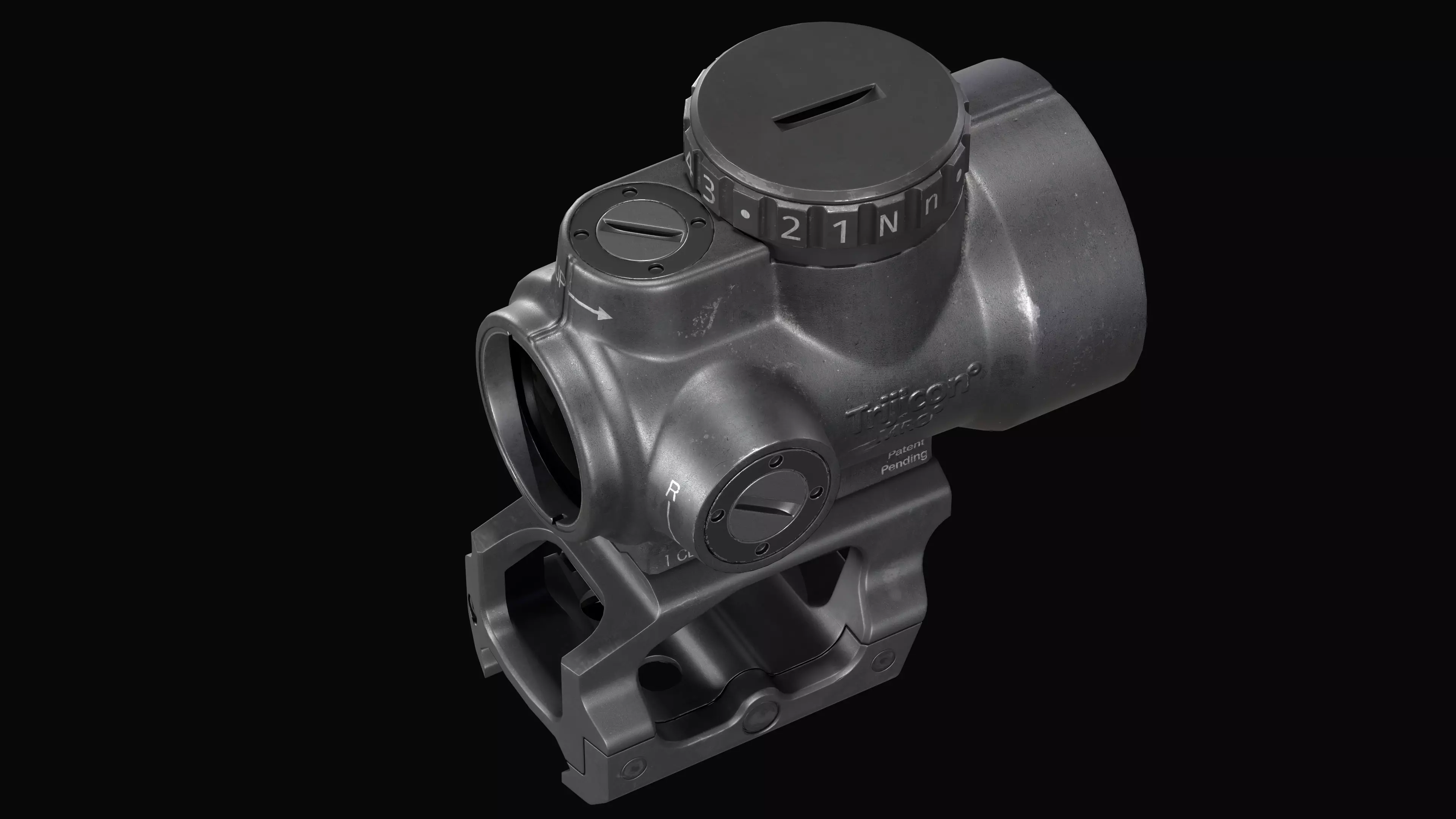 Trijicon MRO Red Dot Sight Low-poly 3D model_0