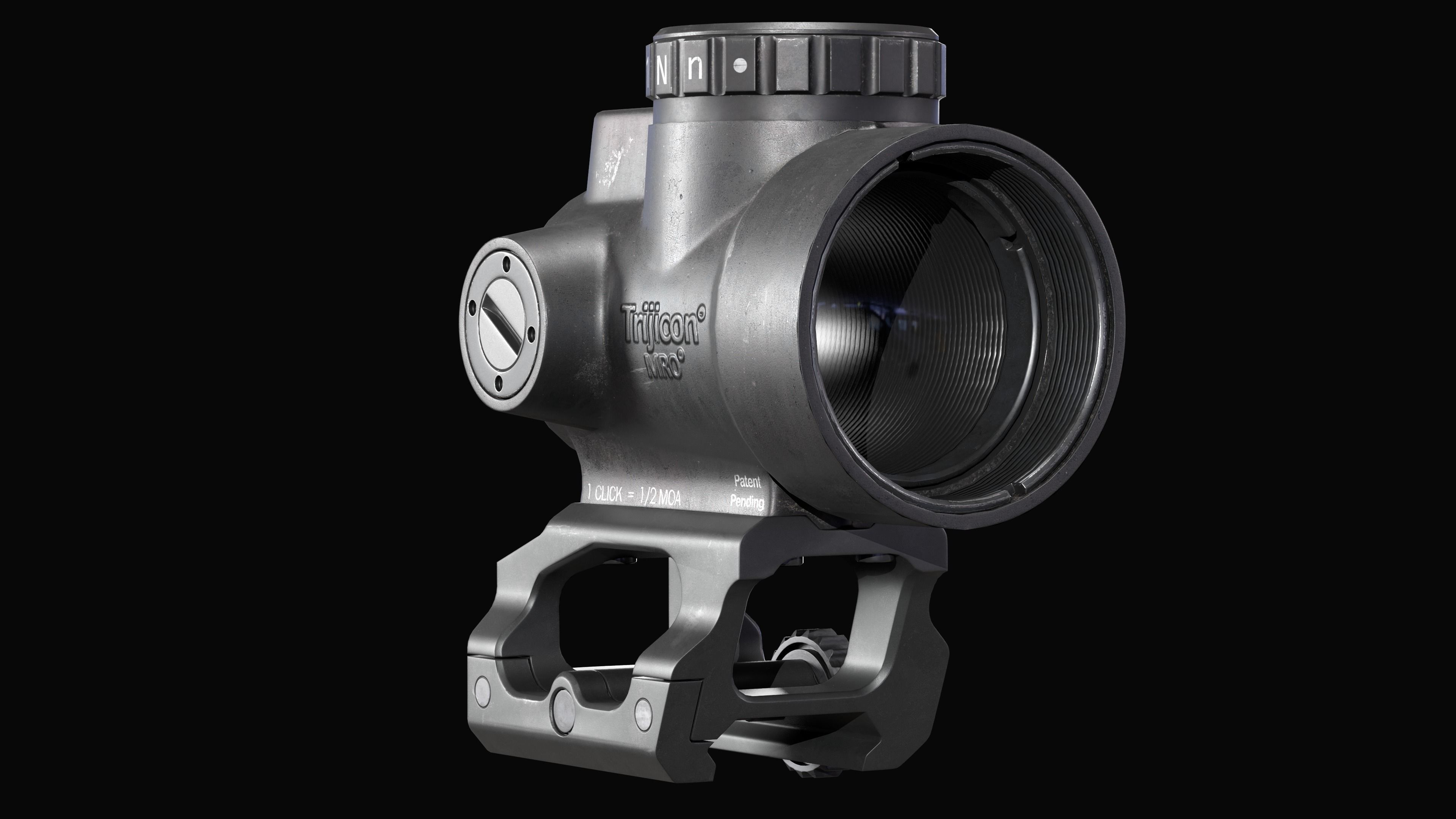 Trijicon MRO Red Dot Sight Low-poly 3D model_7