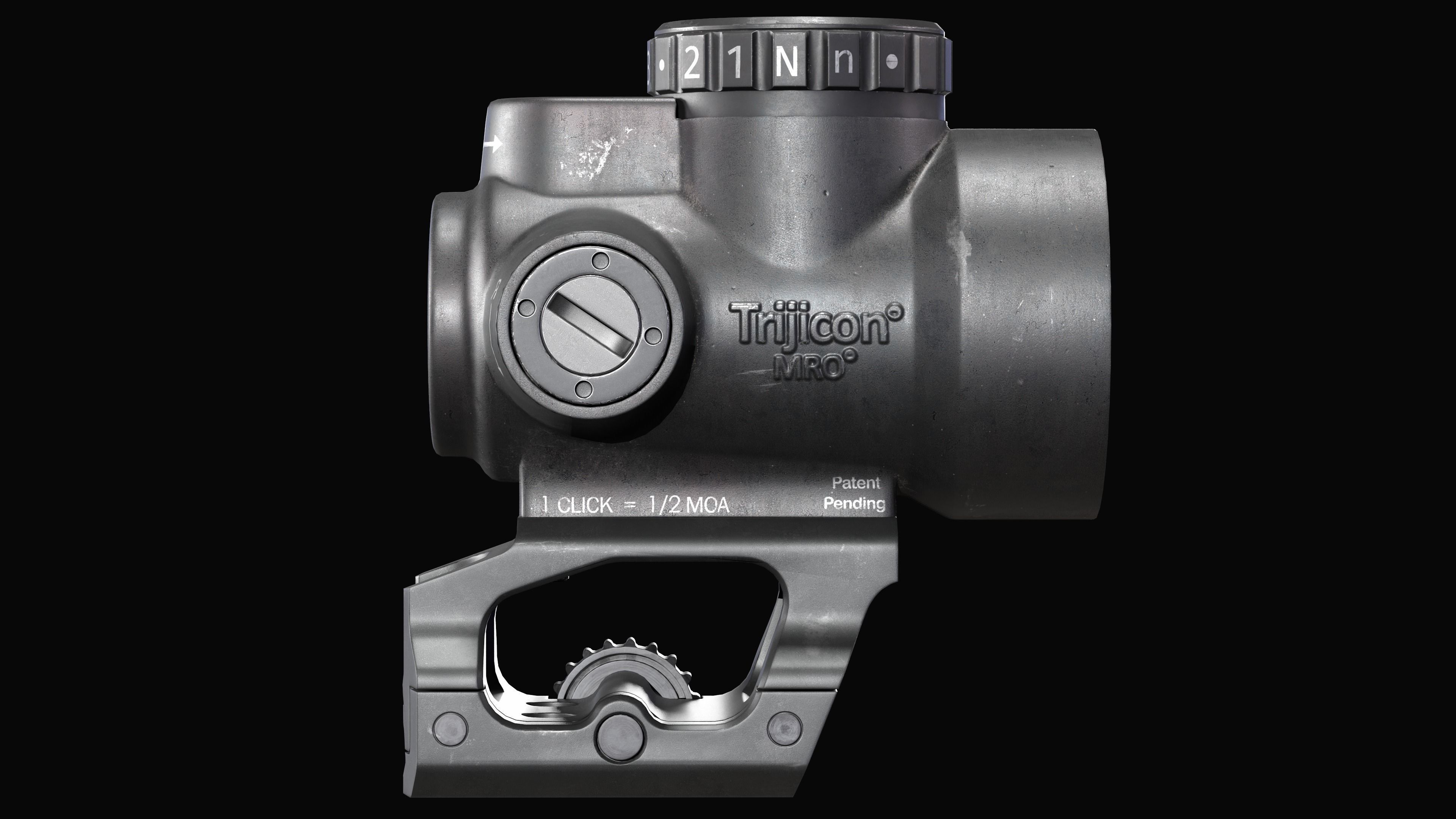 Trijicon MRO Red Dot Sight Low-poly 3D model_1