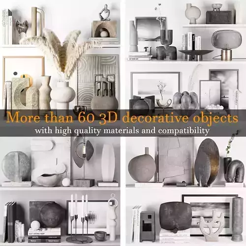 More than 60 3D decorative objects Collection 