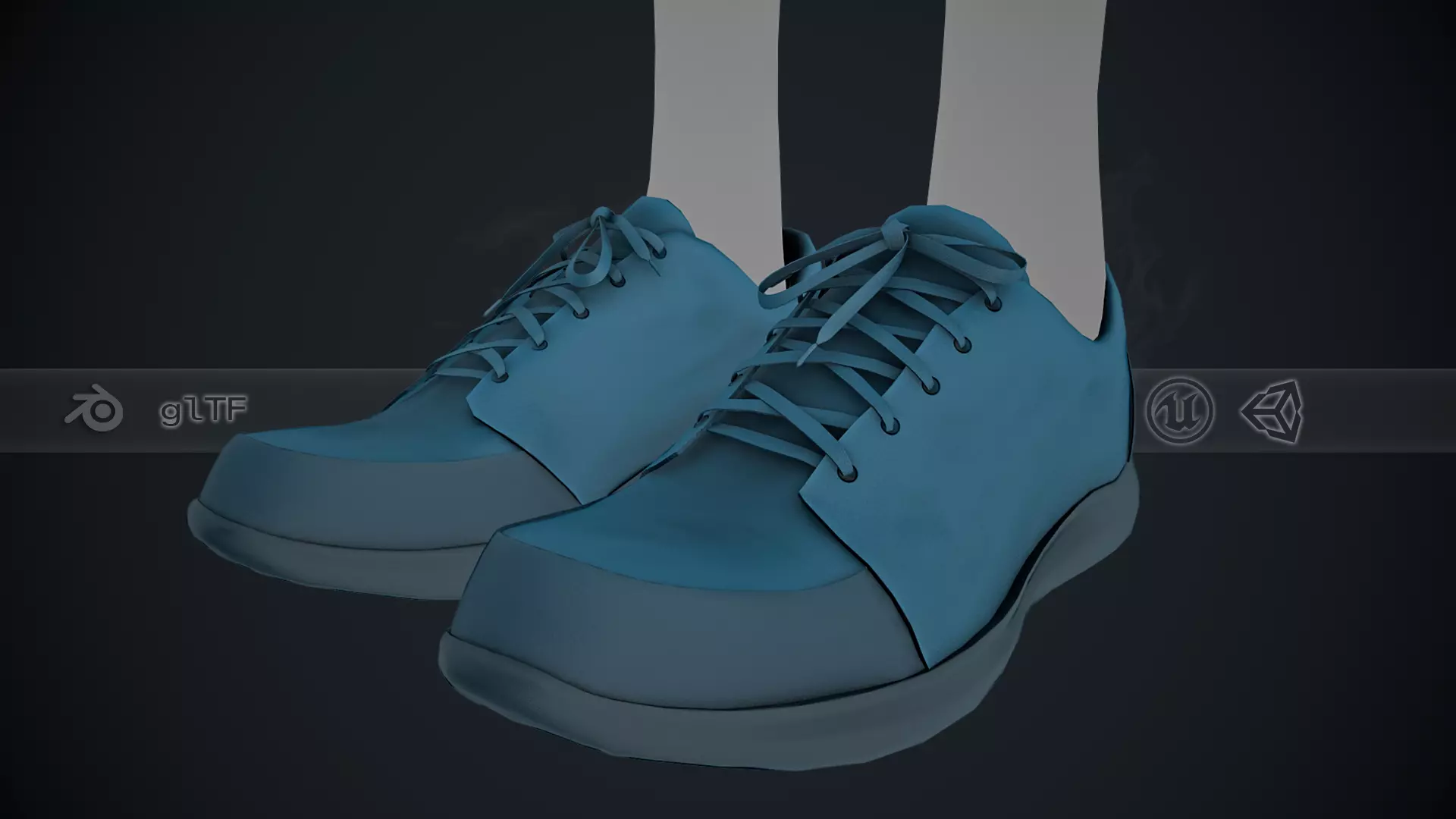 Blue Shoes Style 1 Low-poly 3D model