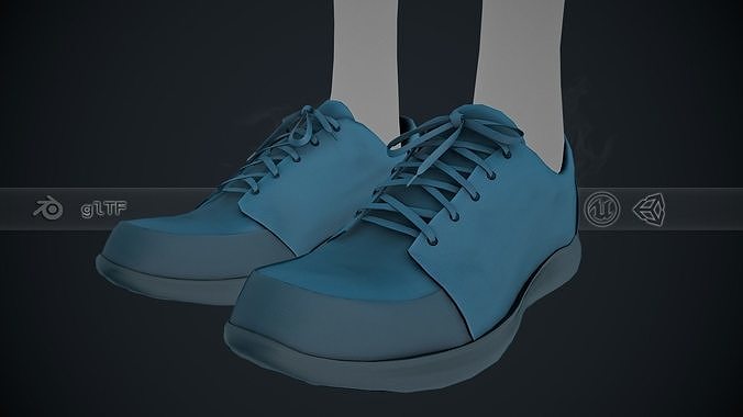 Blue Shoes Style 1  Low-poly 3D model