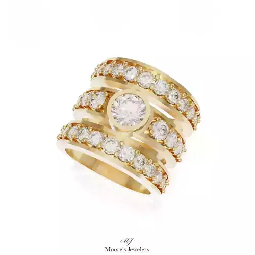 3 Ring Wedding Set 3d Model and Blender File