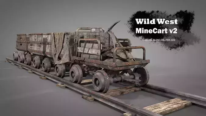 Old Mine Cart v2 3D model