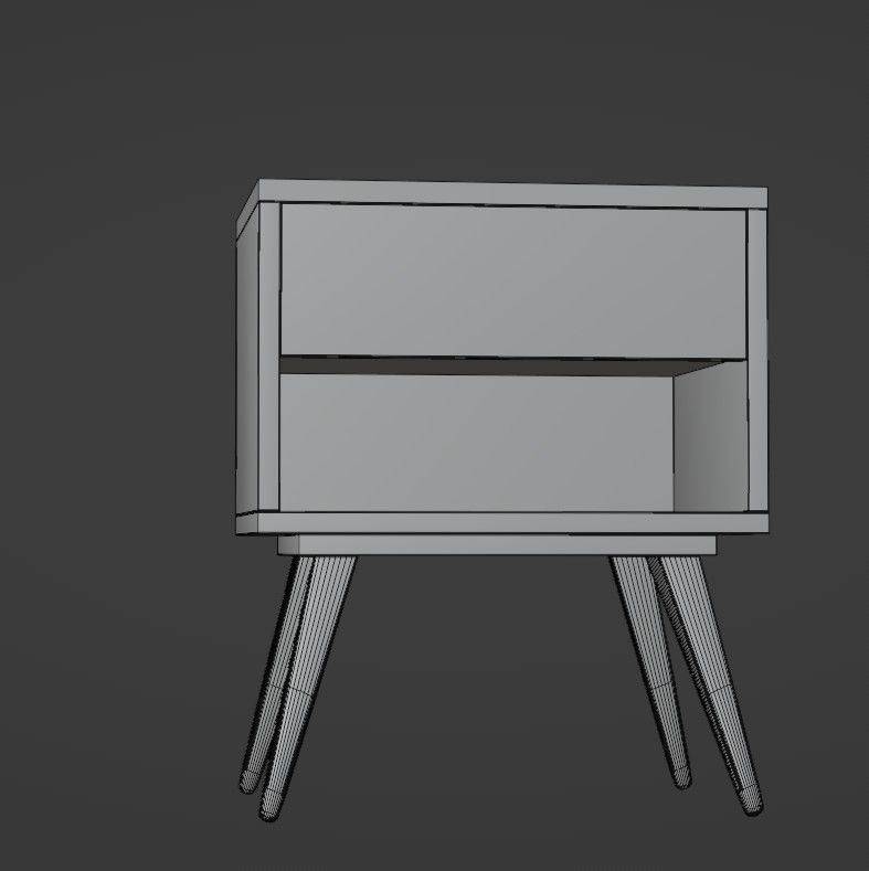 Bedside table Low-poly 3D model_19