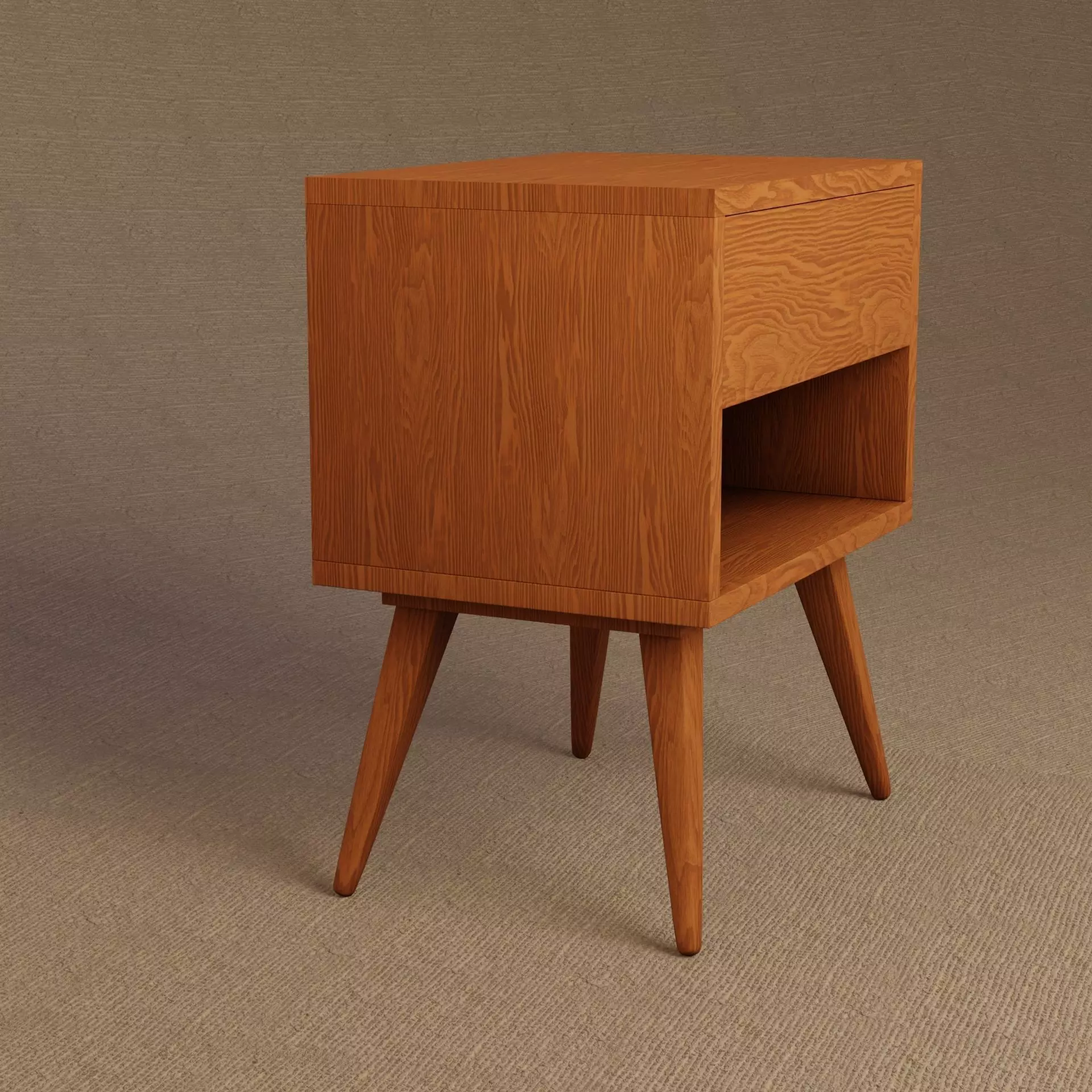 Bedside table Low-poly 3D model_0