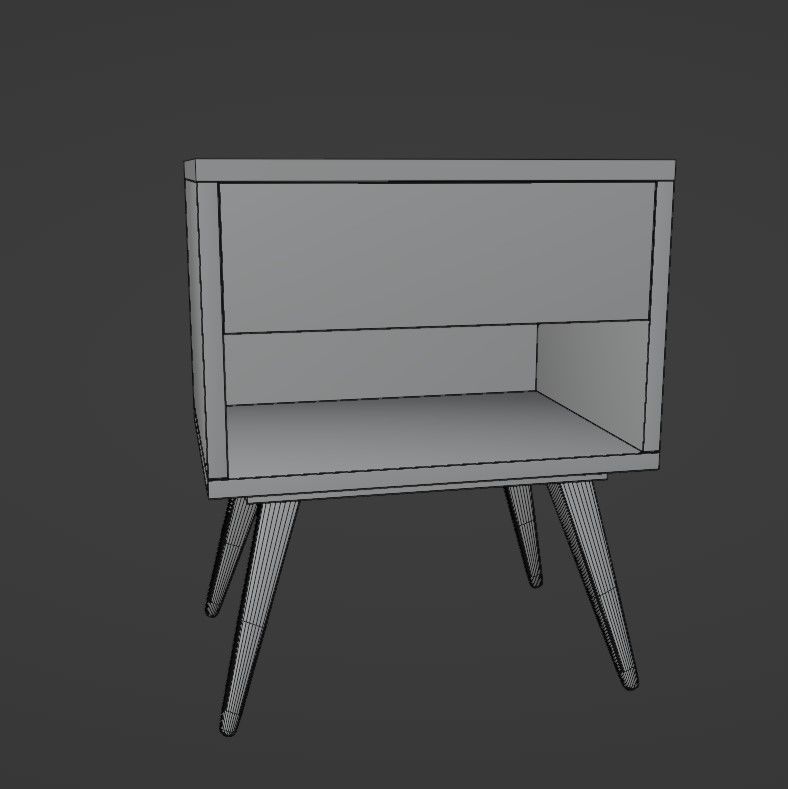 Bedside table Low-poly 3D model_12