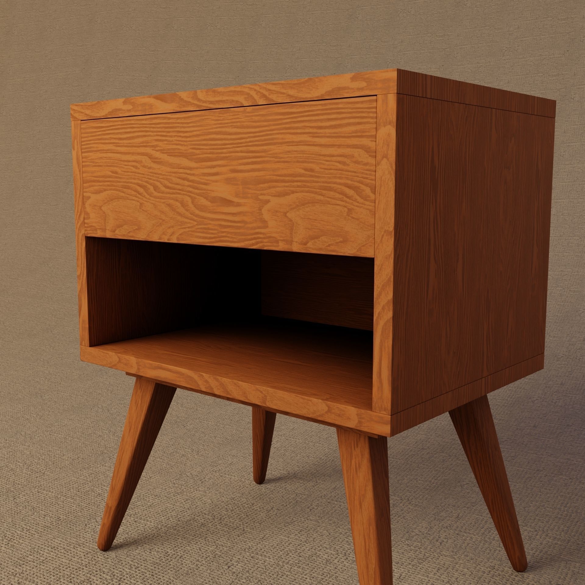 Bedside table Low-poly 3D model_7