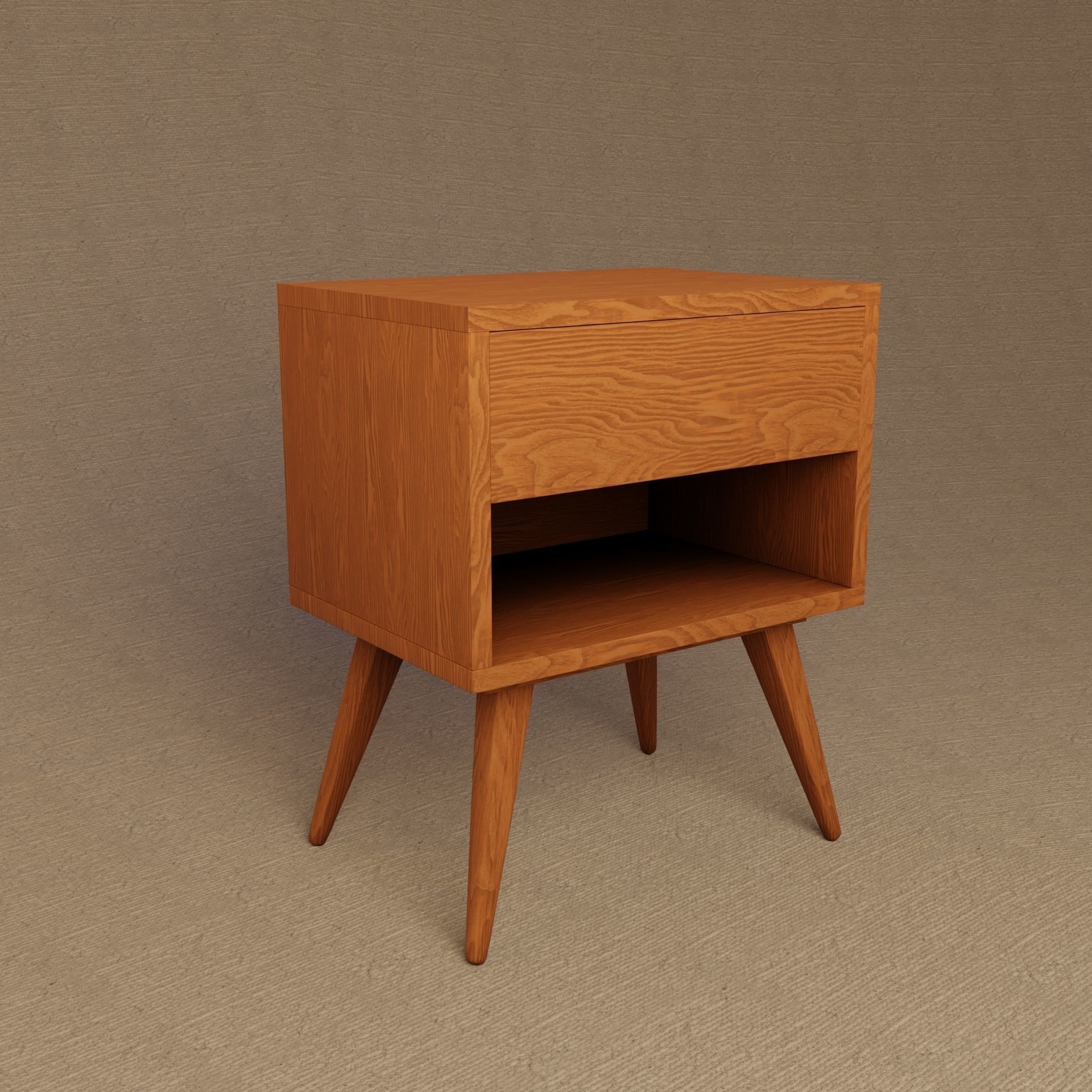 Bedside table Low-poly 3D model_1