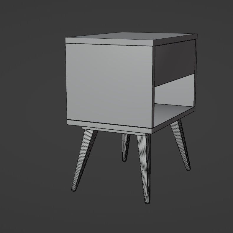 Bedside table Low-poly 3D model_10