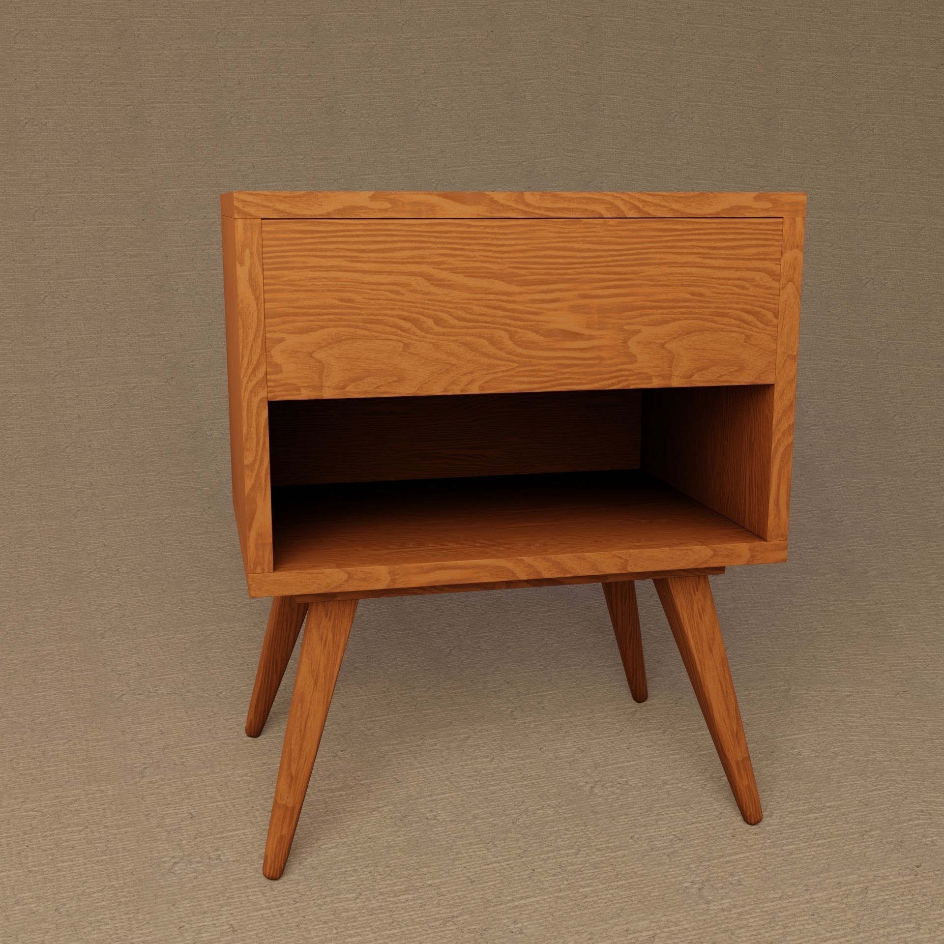 Bedside table Low-poly 3D model_2