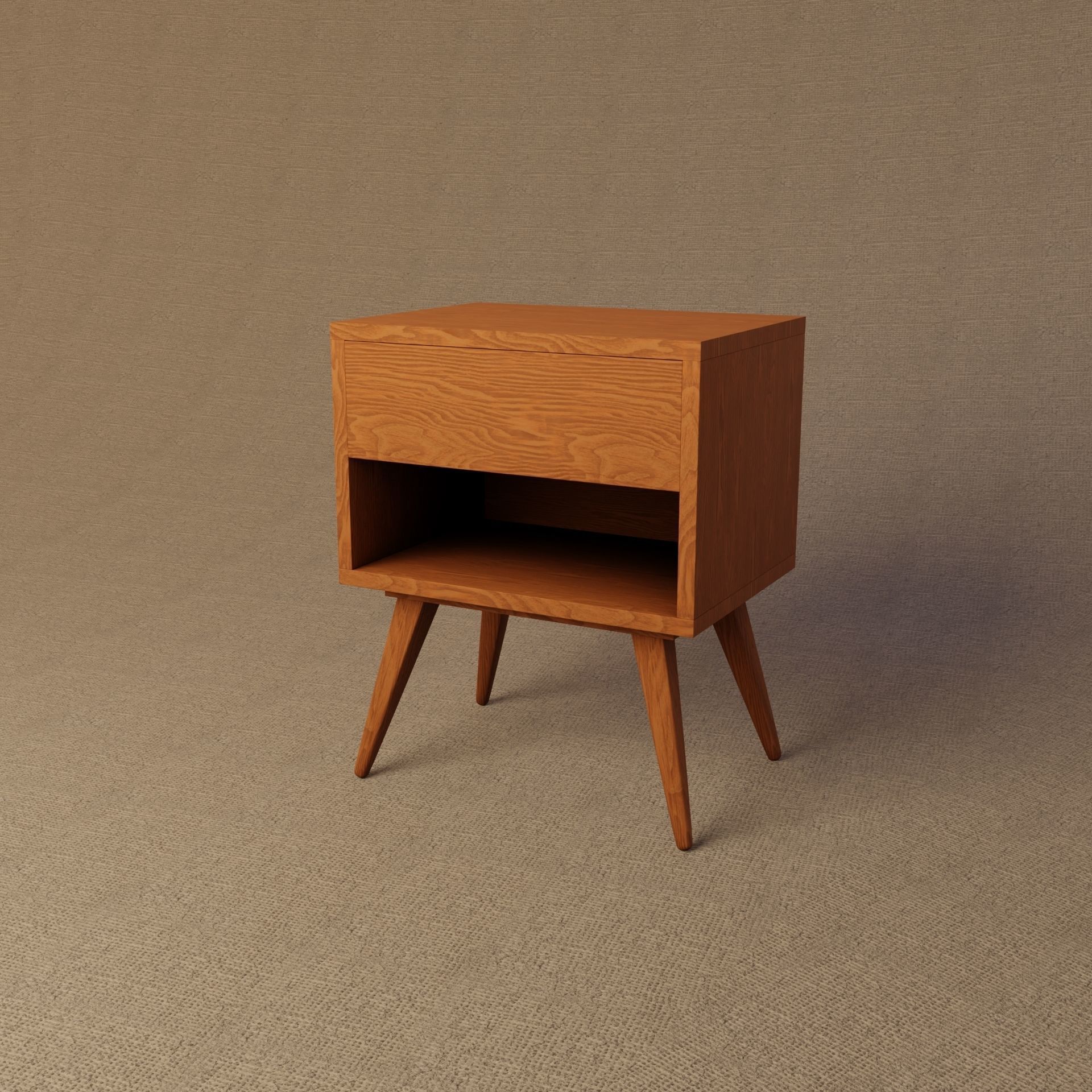 Bedside table Low-poly 3D model_4