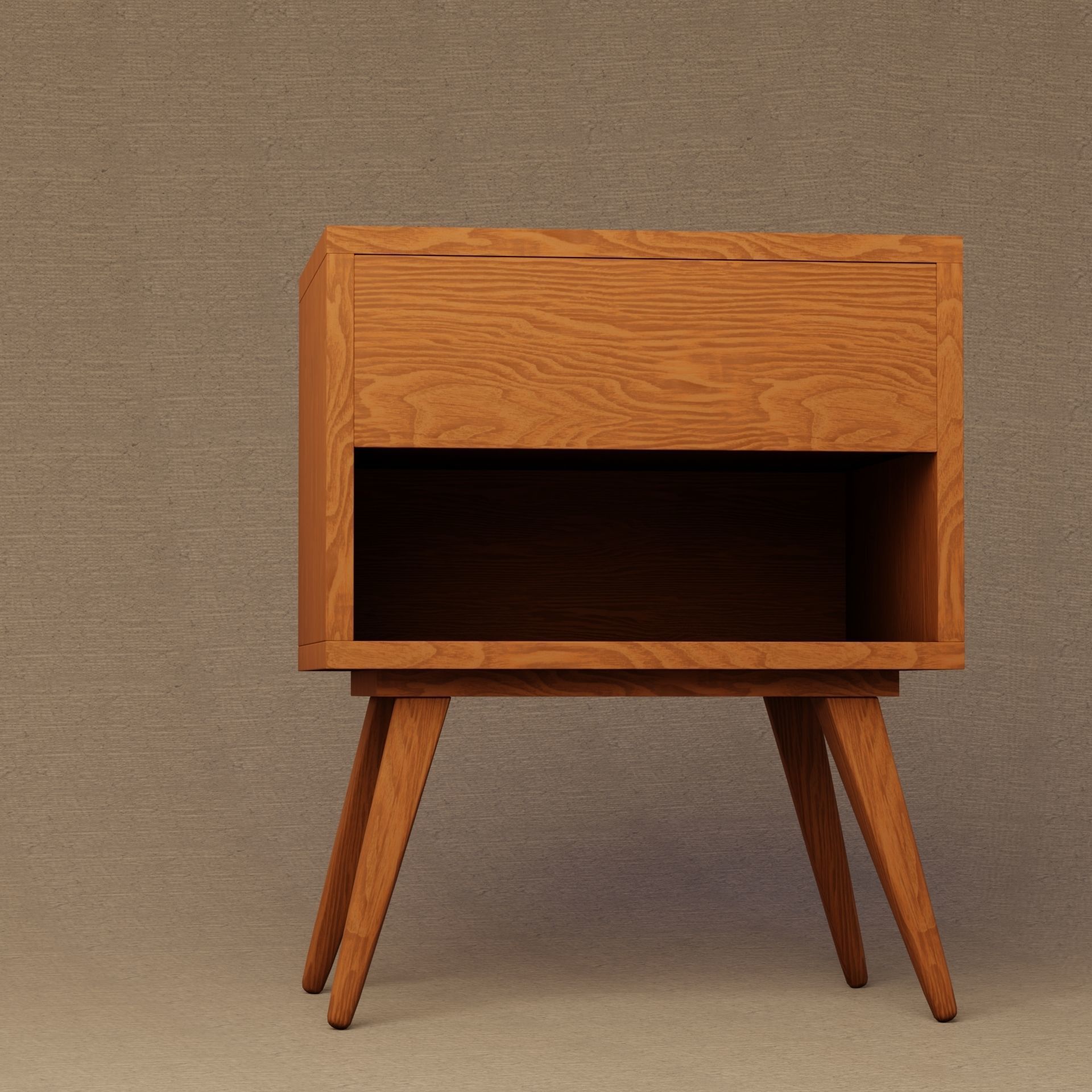 Bedside table Low-poly 3D model_9