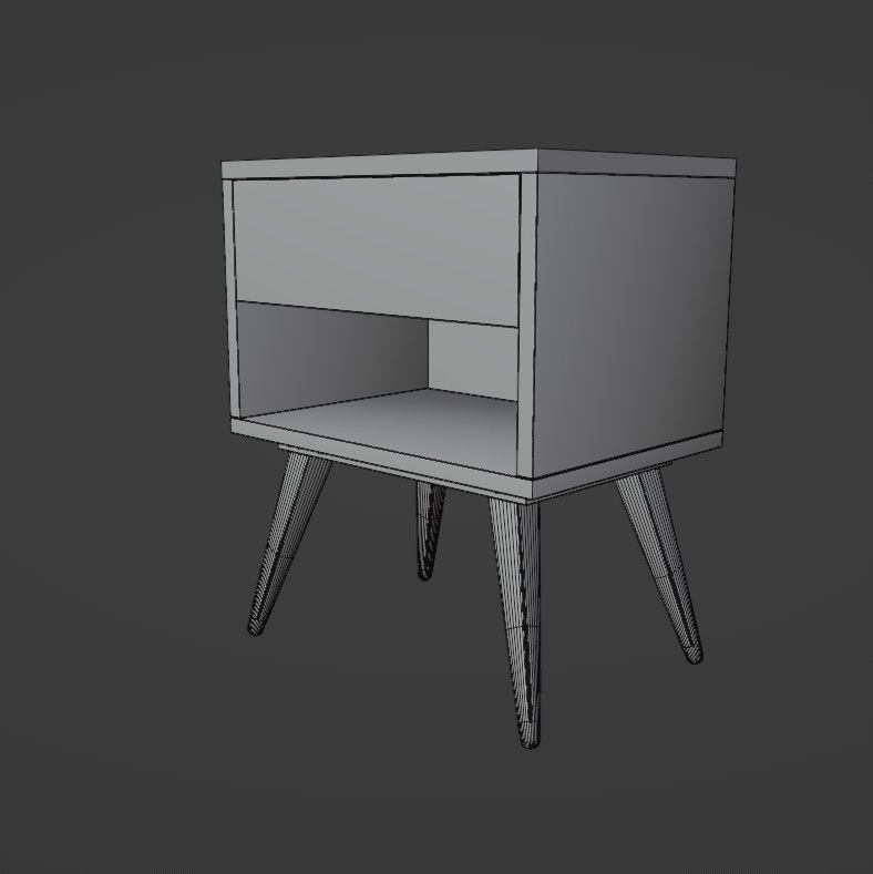 Bedside table Low-poly 3D model_15