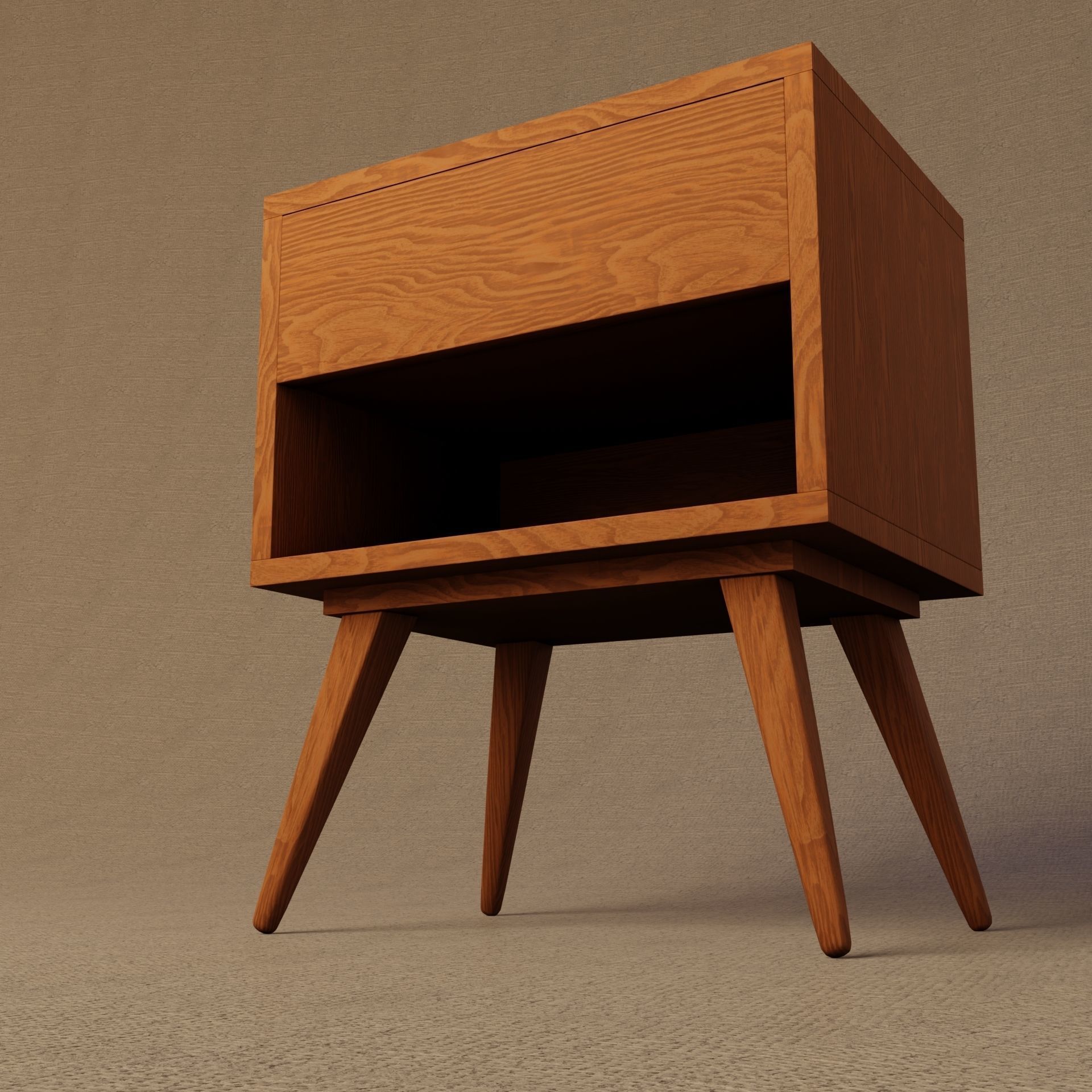 Bedside table Low-poly 3D model_8