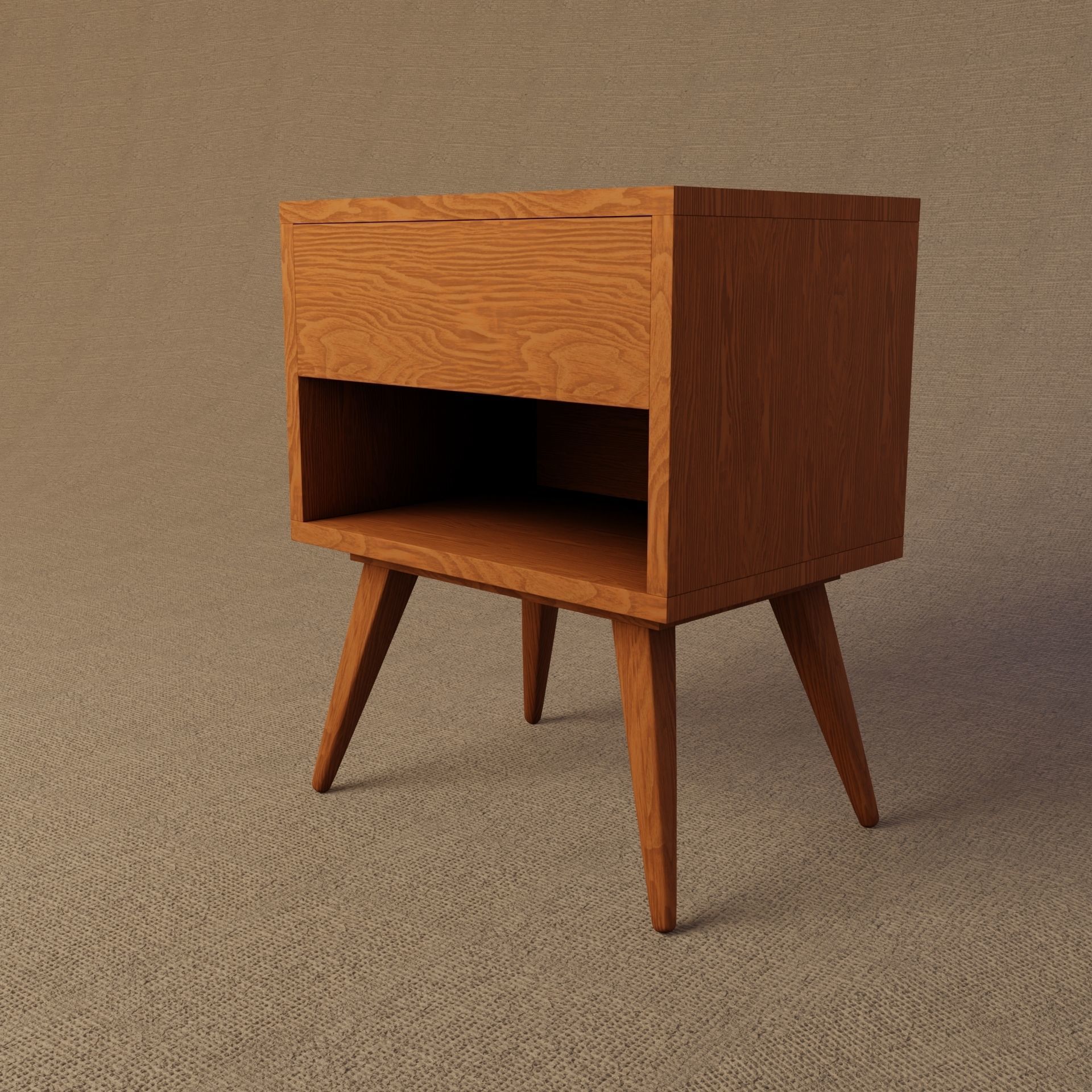 Bedside table Low-poly 3D model_5