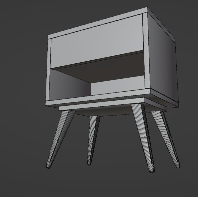 Bedside table Low-poly 3D model_18