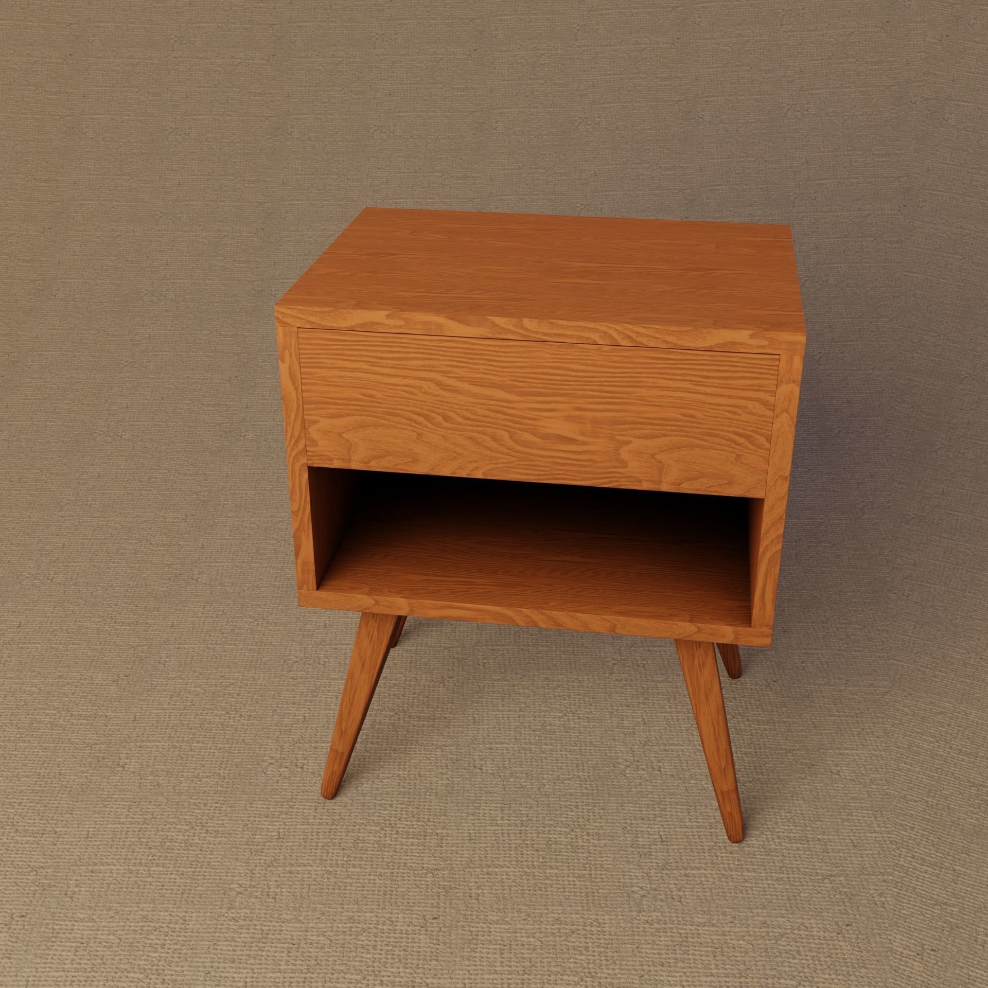 Bedside table Low-poly 3D model_6